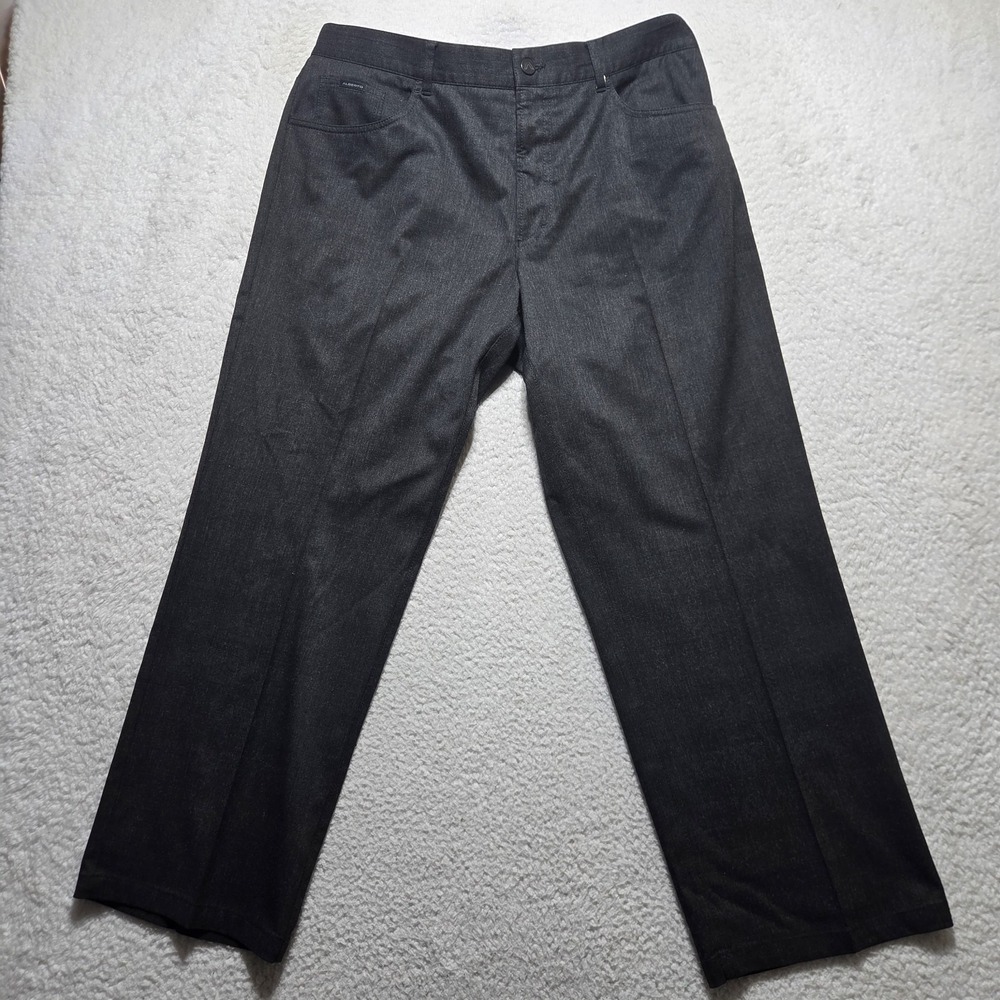 Alberto Pants Black Tom Glencheck Comfort Fit Polyester Blend Size 54